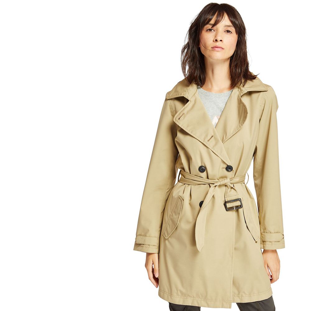 Timberland Παλτο Γυναικεια Χακί - Classic Waterproof Trench - Greece 1294875-UF